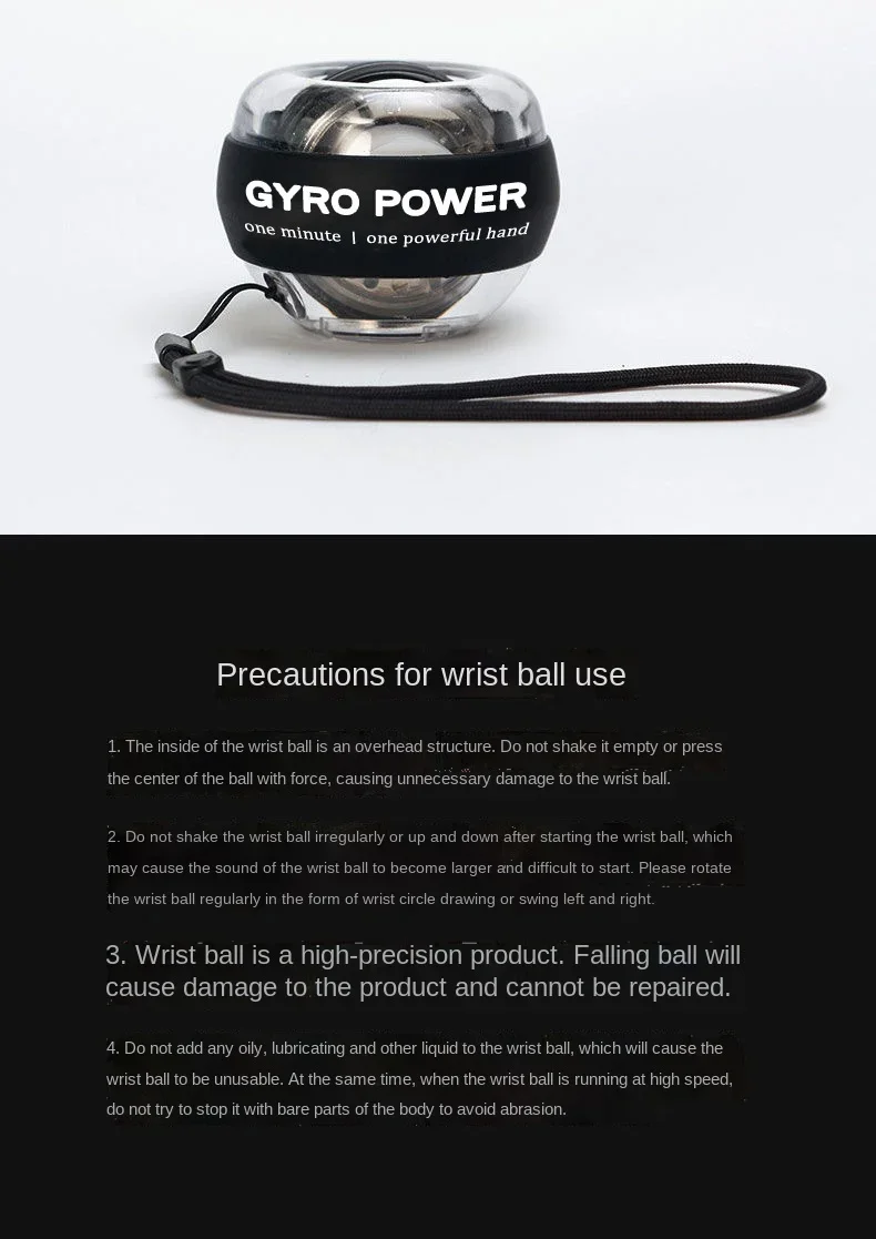 New LED Gyroscopic Powerball Autostart Range Gyro Power Wrist Ball With Counter Arm Hand Muscle Force Trainer Fitness Equipment