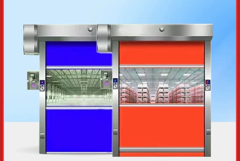 Auto-Sensing PVC Industrial Rapid Door, Rolling Shutter Stacking Soft Curtain Door for Dustless Workshop