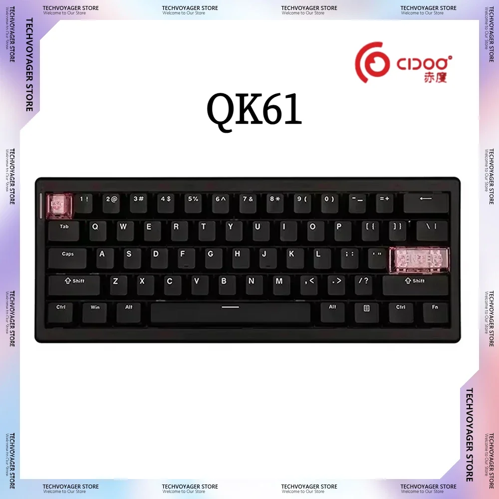 

Cidoo Qk61 Mechanical Keyboards QMK Hot Swappable Wireless Bluetooth Wired 3 Mode Gasket Custom Gaming Keyboard Office Gamer