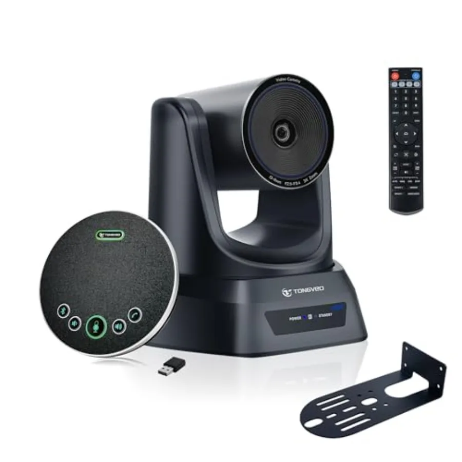 

Conference Room Camera System 4K UHD 3X Optical Zoom 93 Ultra-Wide FoV USB3.0 PTZ Camera with Wireless Bluetooth Speakerphone a