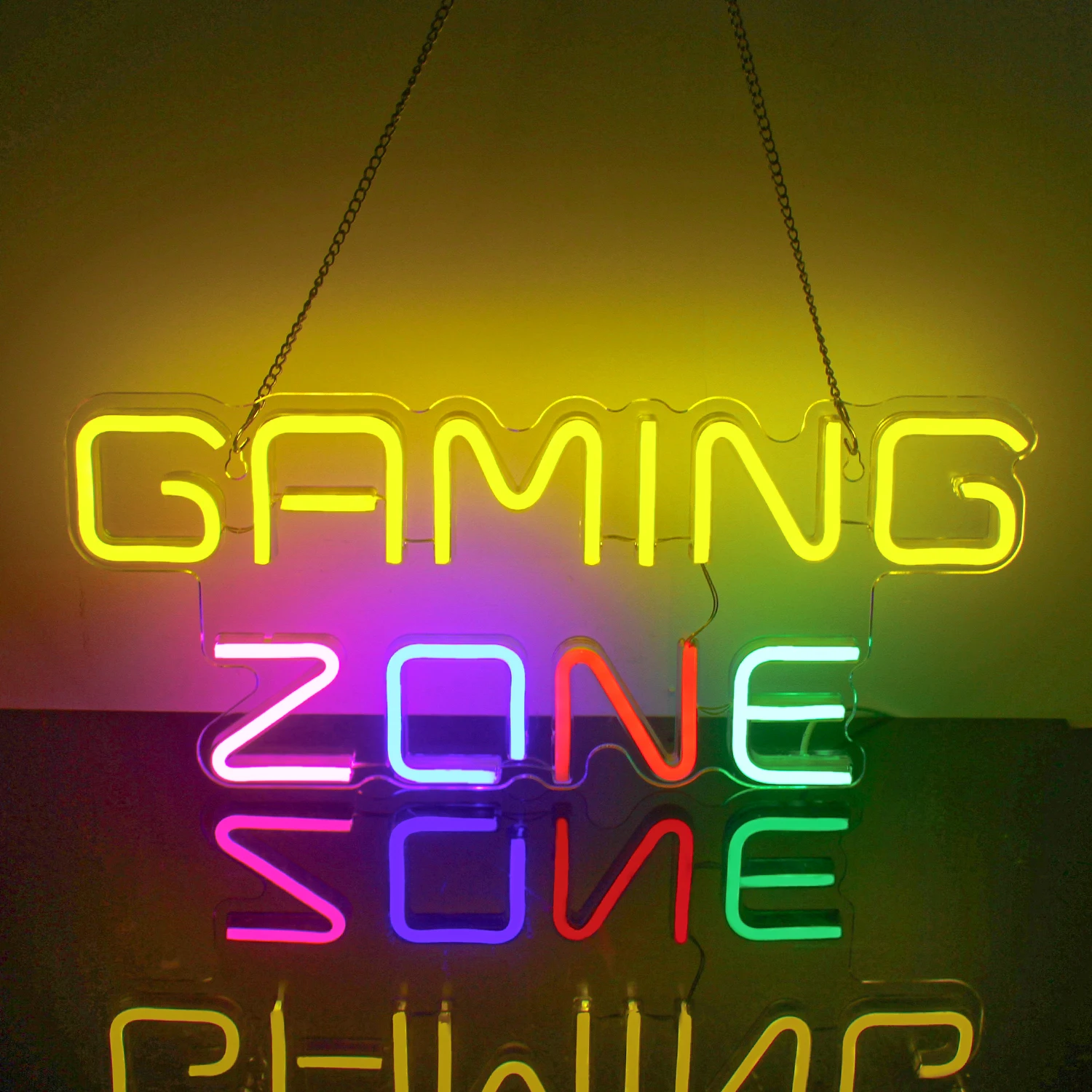 Gaming Series Neon Sign Game ZONE Neon Signs, LED Colorido Neon for Wall Decor, USB, Quarto, Jogo, Festa, Homem Caverna Gamer, Meninos