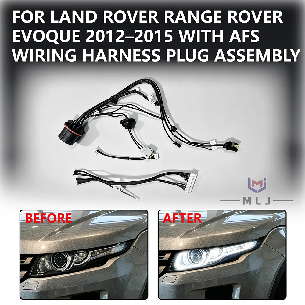 With AFS Headlight For Land Rover Evoque 2012-2015 Plug And Play Light Wiring Harness Internal Wire DRL Wiring Harness Assembly