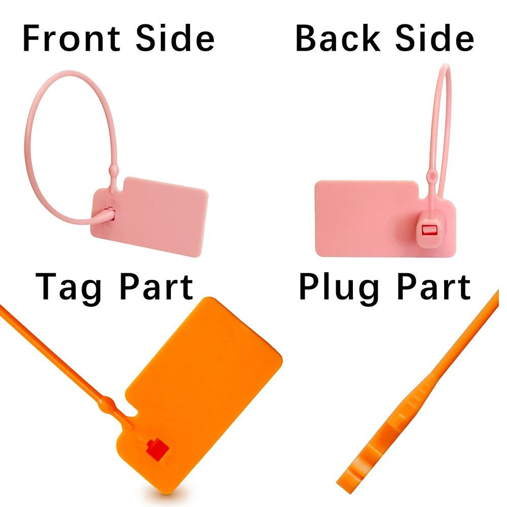 100 Stück Individuelle Anhängetiketten aus Kunststoff, Einweg-Preisetiketten mit Markenlogo für Kleidung, Geschenke, Einzelhandel, Sicherheitsetiketten für Schuhe und Taschen, 170 mm – Detail 3