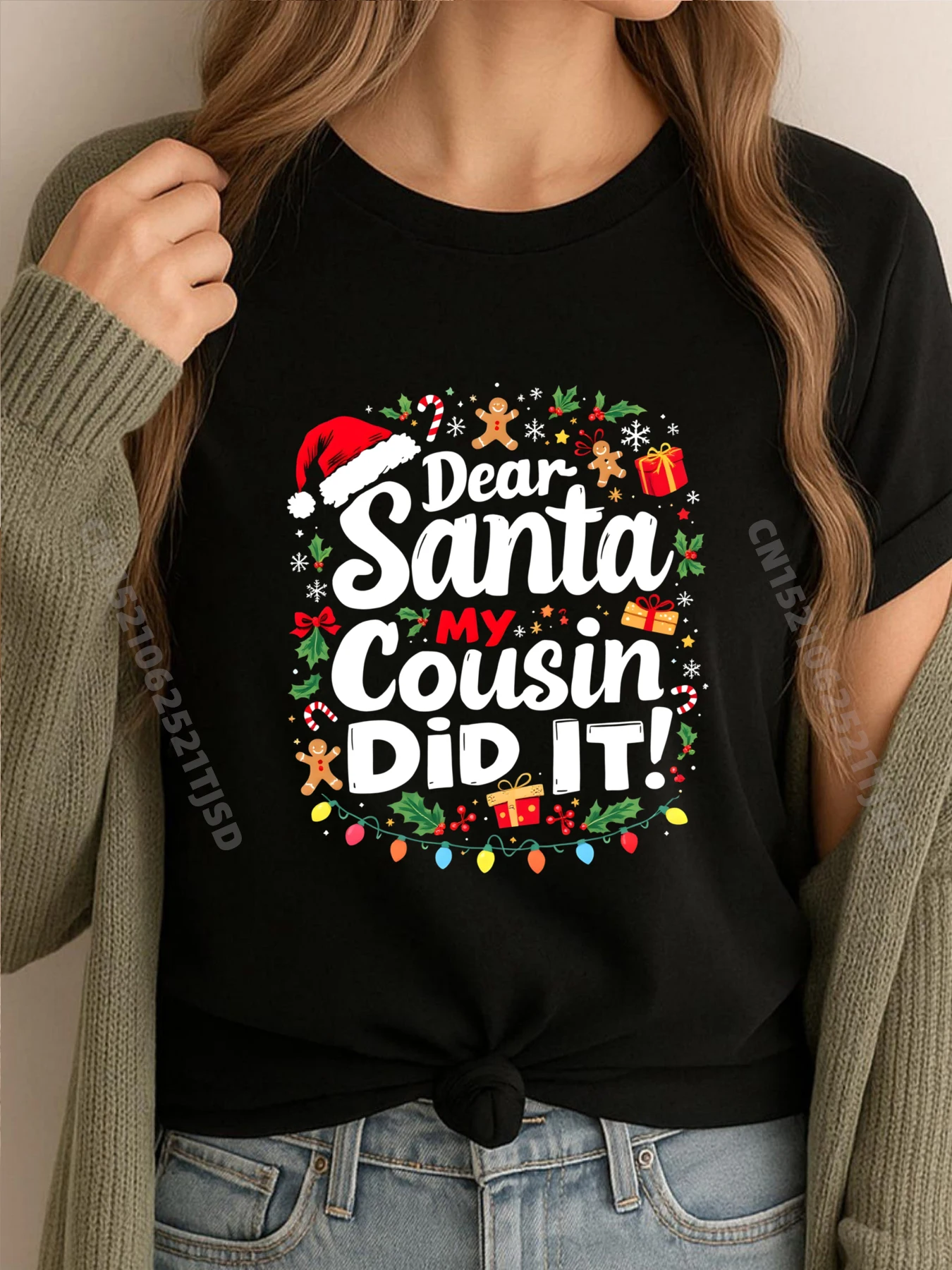 

Милая рождественская дизайнерская футболка Happy Holiday Cousin Family, новые рубашки и футболки, повседневные