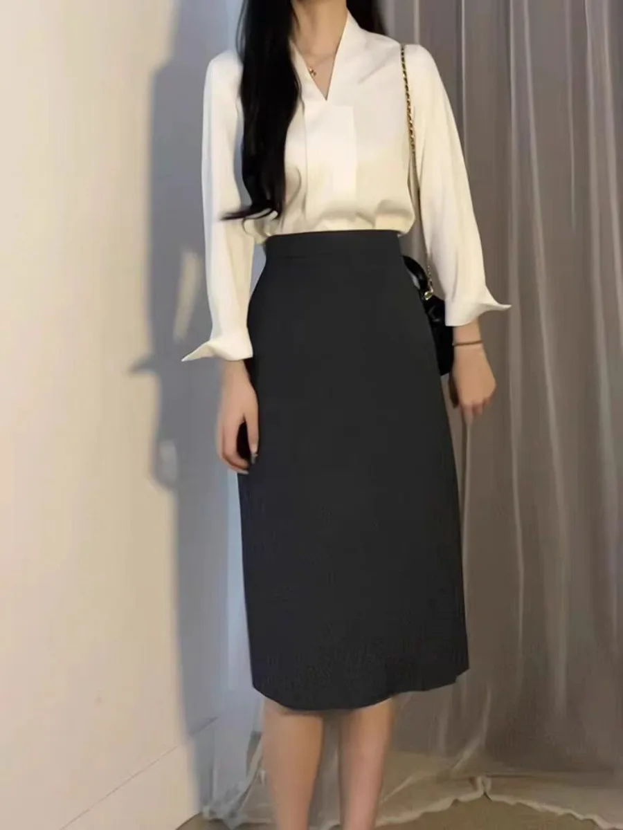 Frühling Sommer Langarm Büro Damen Bluse Frauen Casual Shirts Tops Mode Weibliche OL Pullover Blusen Chiffon Blusas