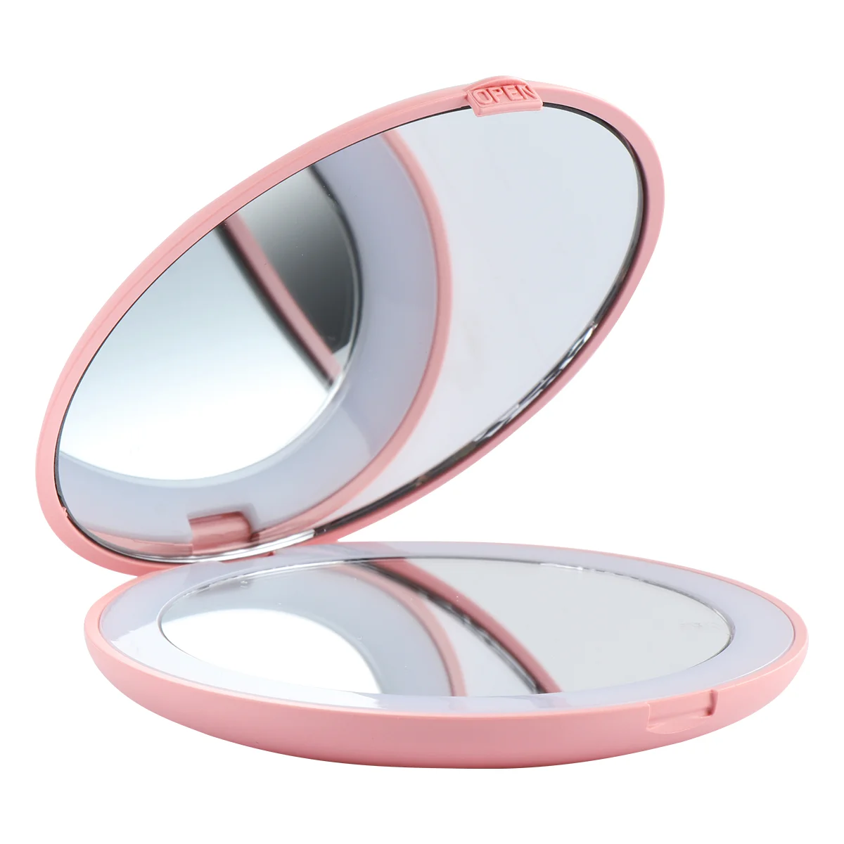 Miroir de maquillage grossissant 10 fois avec lumière LED, mini verre pour déterminer la poche, pliant avec lumières