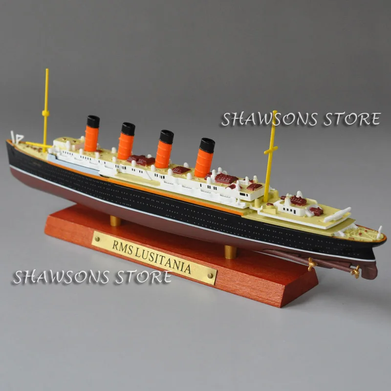 1:1250 Scale Diecast Ship Model Toys RMS Lusitania Cruiser Ocean Liner Miniature Replica Collectible