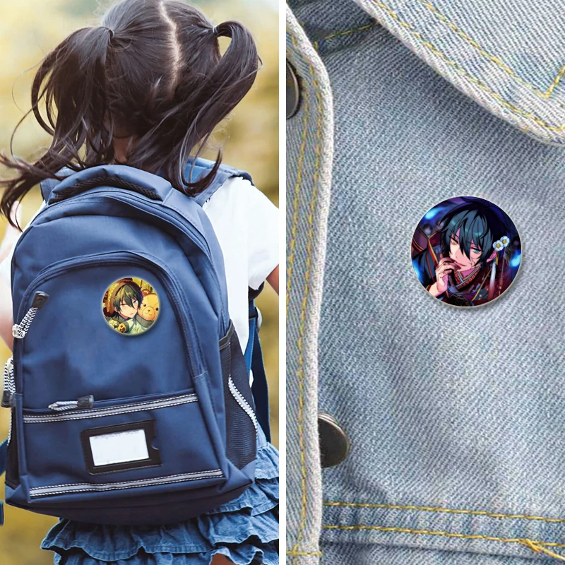Mika Kagehira Anime Badge Cartoon Characters Brooches Handmade Exquisite Enamel Pins for Jewelry Backpack Hat Accessories Gifts