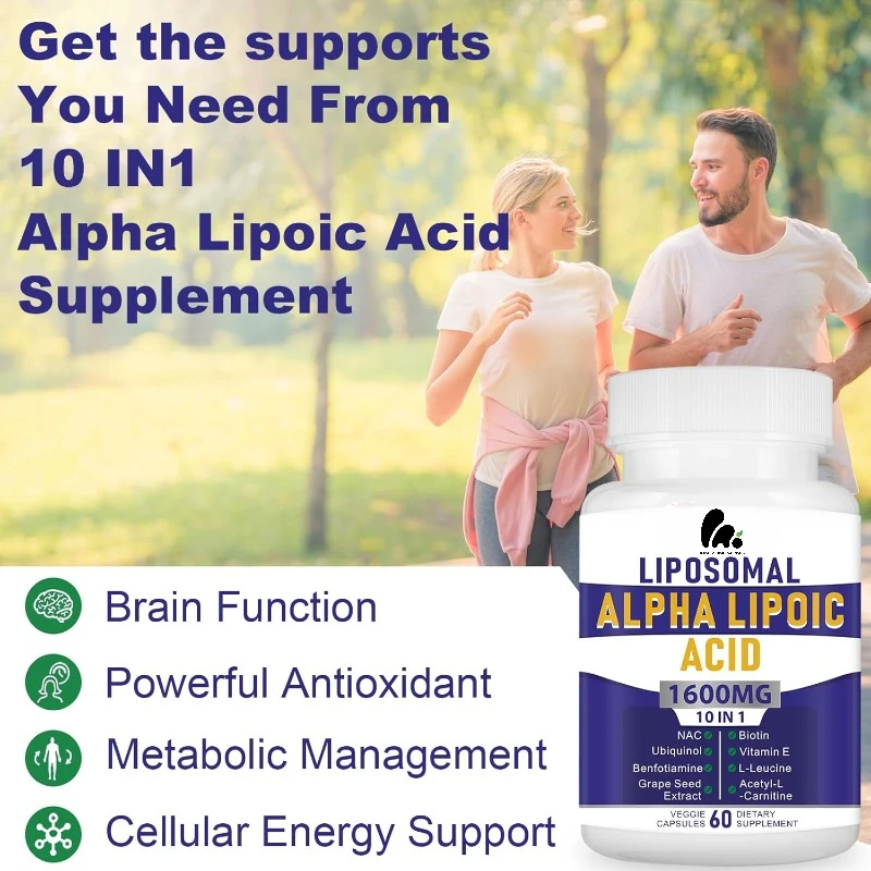 Liposome alpha lipoic acid 1600mg per serving, a nutritional supplement for antioxidant health, energy, and metabolism,capsules