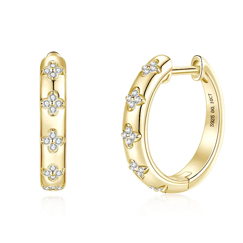 2026 Ehhai Voll 1mm VVS1 D-Farbe Rundschliff Moissanit Creolen für Damen S925 Sterling Silber Edelschmuck Geschenke Ohrringe – Detail 5