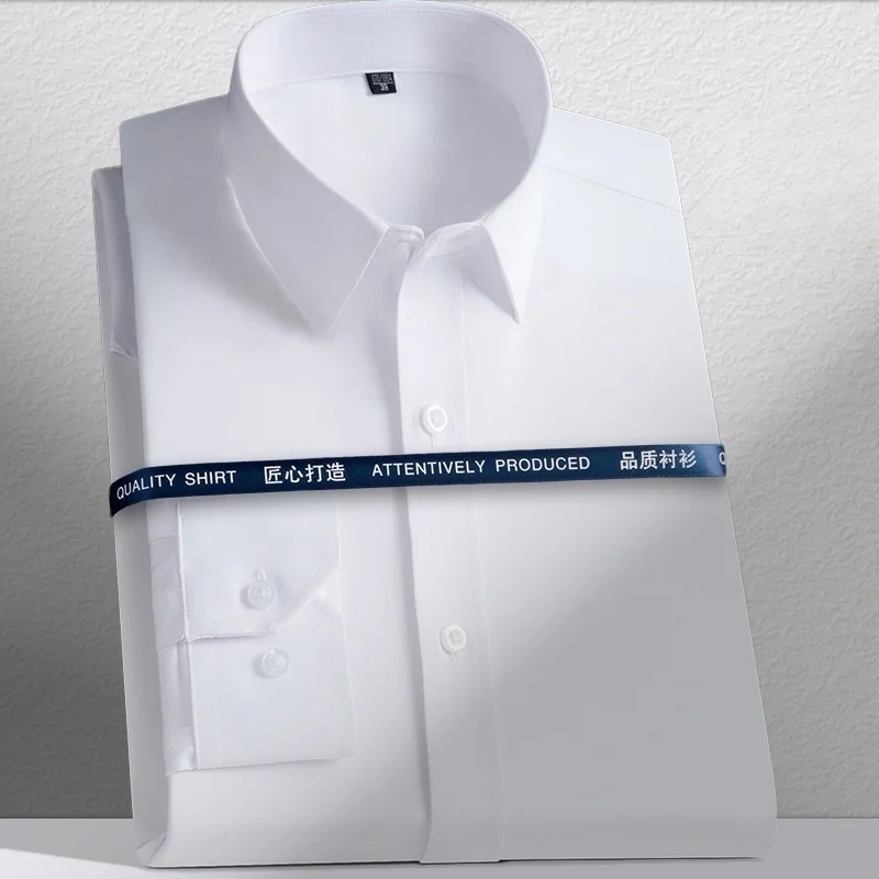 Nuevas camisas de hombre de manga larga, camisas de vestir para hombre, ajustadas, para ocasiones sociales y de negocios, blusas blancas y azules, camisas de oficina para hombre, ropa masculina.