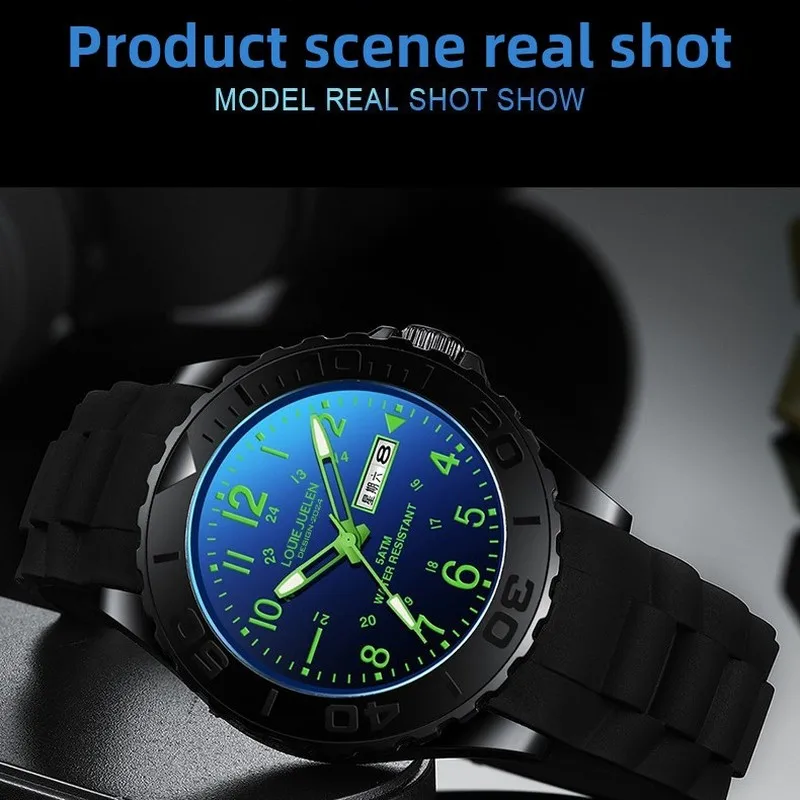 Kids Glow in Dark Watch Silicone Strap Couple Boys Girls Children's Luminous Wristwatch for Students Outdoor Activity Casual Wat