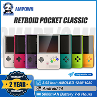 AMPOWN Retroid Pocket Classic Retro Handheld Game Players 3.92'' AMOLED 1080P Android 14 Portable Video Game Player PSP PS2