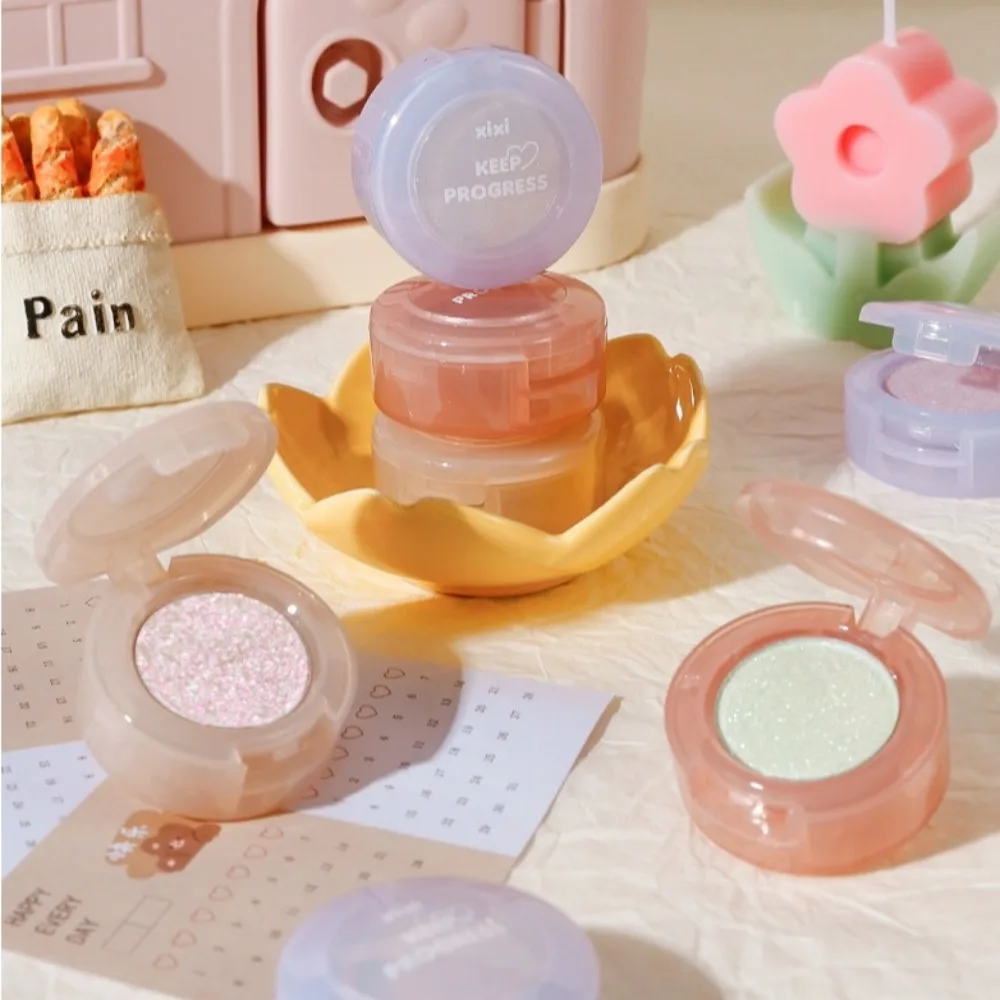 Ins Xixi Monochrome Eye Shadow Glitter Pearlescent Diamond Eyeshadow Palette Highlight Powder Beginner Makeup