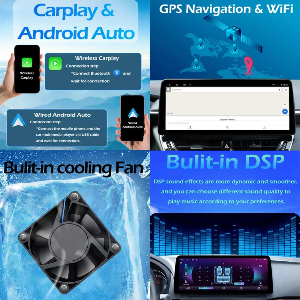 Android OS DSP estéreo para Honda CRV CR-V 2017 2018 2019 - 2022 Audio para coche reproductor de vídeo Multimedia inalámbrico Carplay Bluetooth WIFI