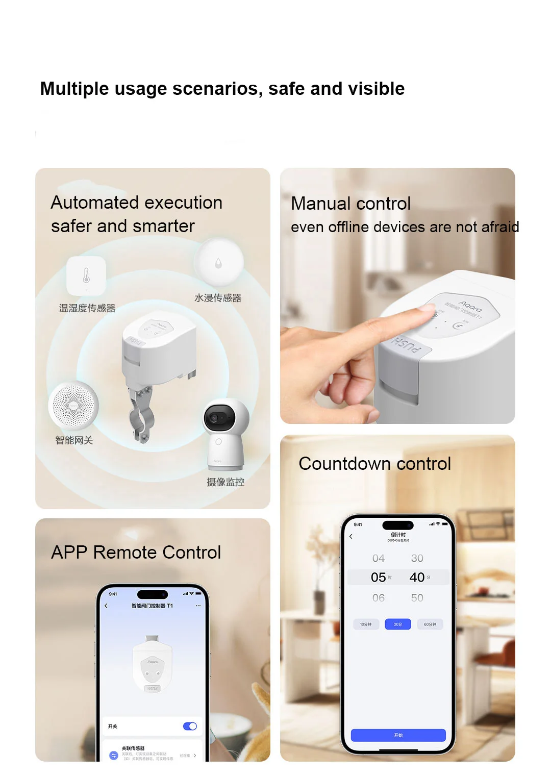 China Version Aqara Smart Valve Controller T1 Zigbee Easy Install APP Remote Control Countdown Shutoff Work HomeKit Aqara APP