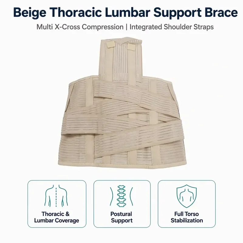 for Beige Thoracolumbar Support Strap with Shoulder Strap and Multi-directional  Compression