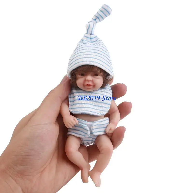 

Q0KB Realistic New Born Baby Dolls Silicone Full Body Small Baby Doll Mini Doll