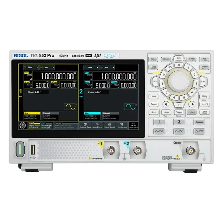 

rigo DG821Pro/DG822Pro/DG852Pro- 25/25/50MHz AFG Generator 1/2/2 Channel 7" TFT color touch screen