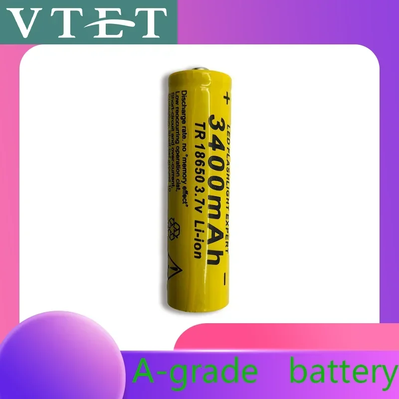 2024 New18650 3.7V 3400mAh Rechargeable Battery for Flashlight Torch Headlamp Li-ion Rechargeable Battery Drop Free FAN Toys