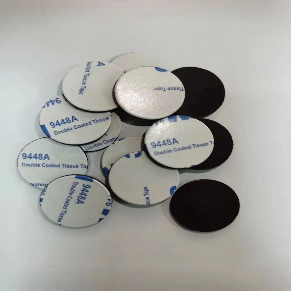 10 PCS Self Adhesive Circular Soft Rubber Magnetic Sheet Advertising Sticker Adhesive Buckle Refrigerator Sticker