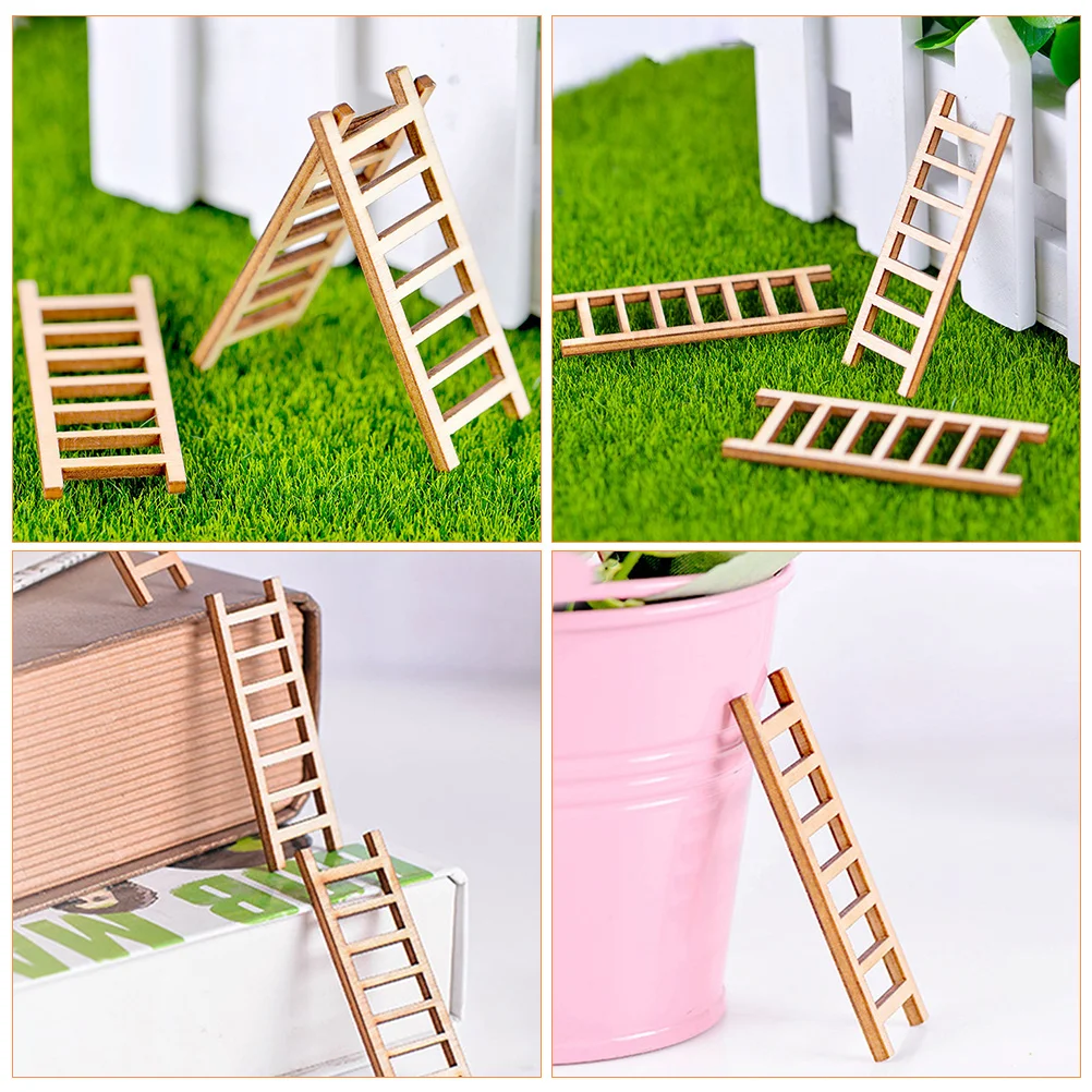 

15 шт., деревянная лестница с микропейзажем, мини-декор дома для Diy, песочный стол, пейзаж, бонсай, декор, настольные лестницы, украшения