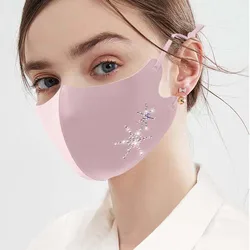 Unisex Washable Anti-Dust Rhinestone Ice silk Reusable Anti-Pollution Sun protection Dust Mask Face Cover Health Care Face Mask