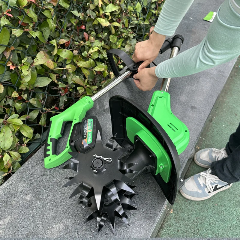 Foldable Lithium Battery Rotary Tiller, Rechargeable Micro Soil Loosening Garden Cultivator