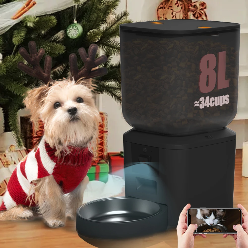 

Furpipi Automatic Cat Feeders with HD Video 1080P 5G WiFi Pet Feeder Smart Tuya APP Control Automatic Cat Dog Food Dispenser