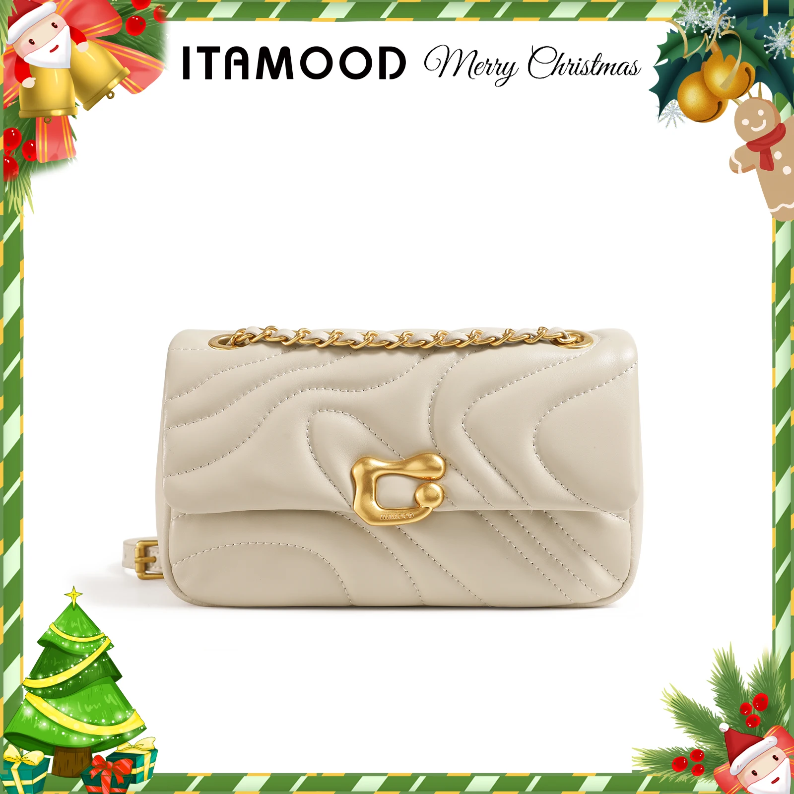 ITAMOOD Genuine Leather Female Replica Bag Christmas Gift Crossbody Shoulder Bag Mini Daily Commuting Square Bag Luxury Designer