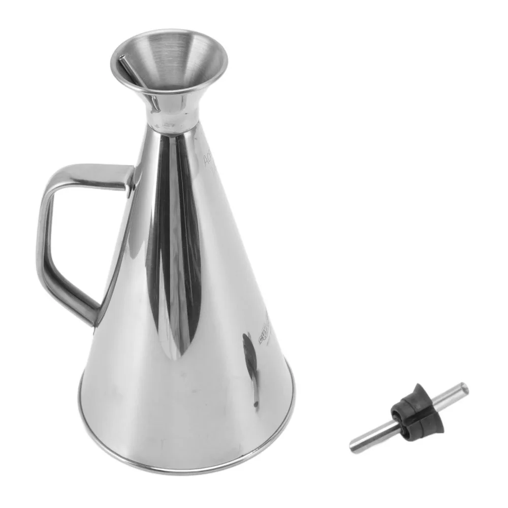 Premium 304 Stainless Steel Oil Dispenser Bottle 250ml/500ml/750ml/1000ml Vinegar Cruet Pourer Oil Storage Tank Home Use