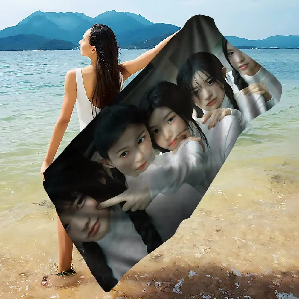 Kpop Group I-Illit Cute Girl Big Microfiber Beach Towels Quick Dry Towel Sand Beach Towels Pool Towel for Travel Swim Pool Yoga