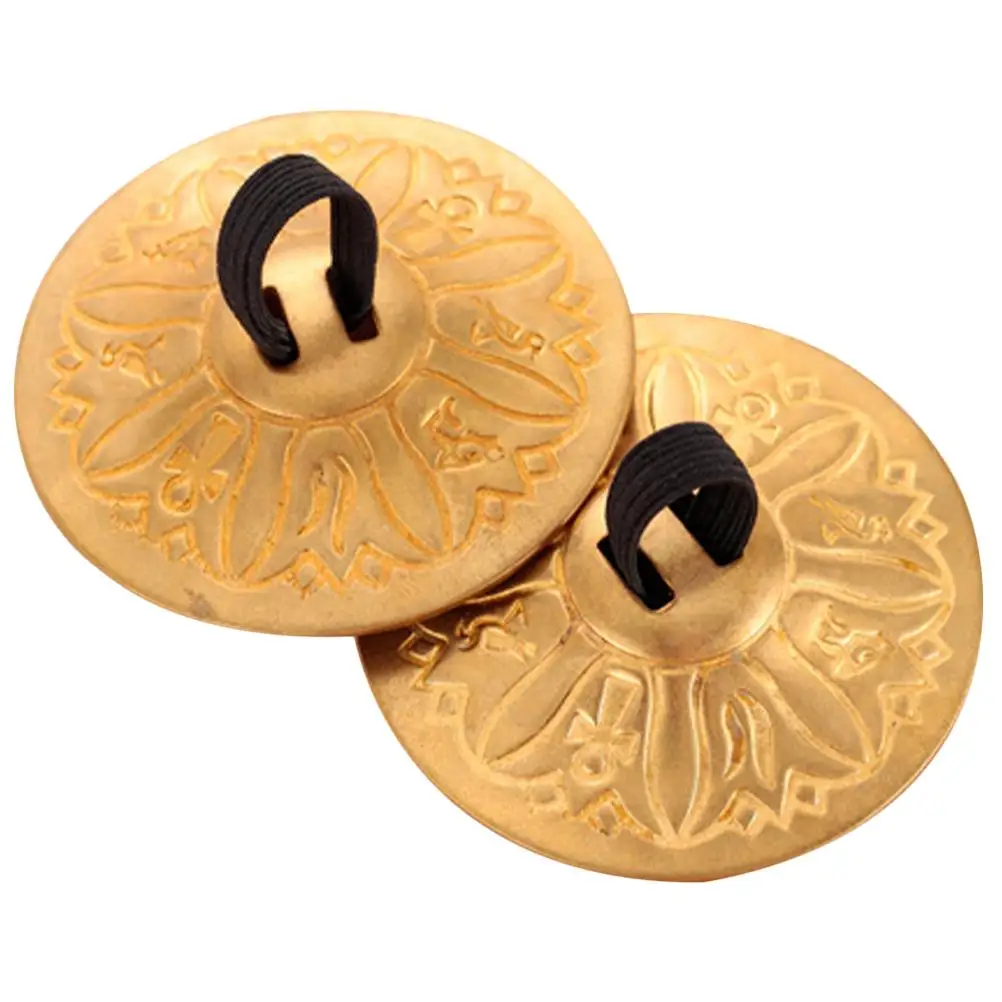 

Finger Cymbals Copper Material Durable Easy Grip Elastic Band Kids Dance Percussion Instrument Small Size Lightweight