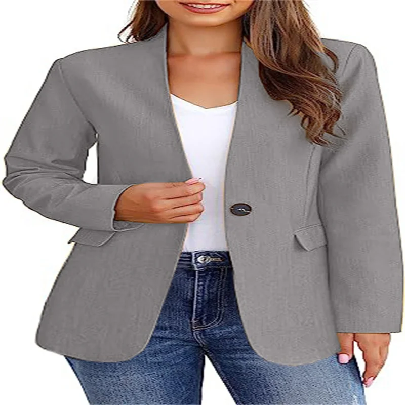 Blazer casual solto e confortável feminino, casaco feminino, roupa de escritório, moda primavera e verão, venda quente, nova chegada, 2024