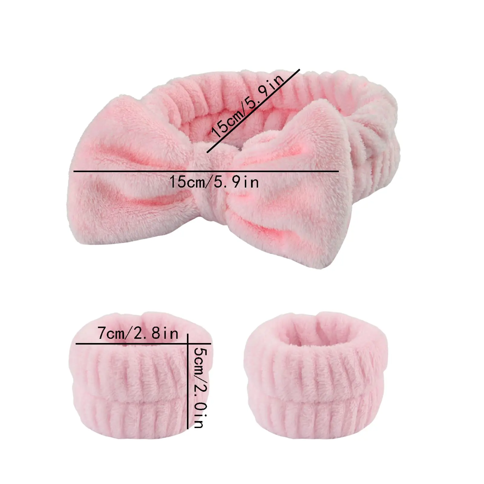 Spa Cosmetic Headband Bow Hair Band for Women Girls Makeup Washing Face Yoga Sports Fluffy Skincare Shower Head Wraps Elastic