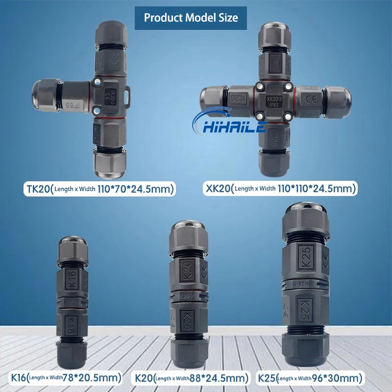 IP68 Press-Type2/3/4Way Waterproof Cable Connector 2/3P Lever Wiring Terminal for Electrical Junction Box Outdoor Wire Connector