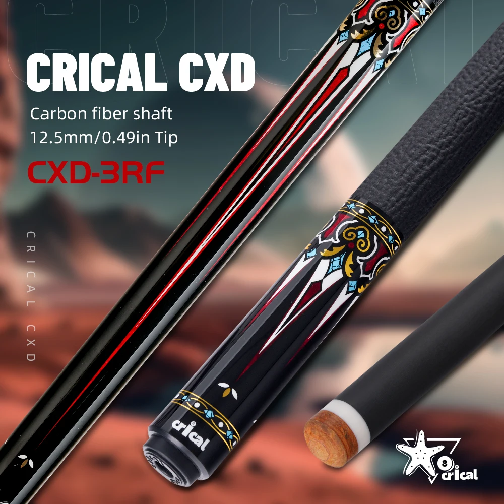 

CRICAL billiard cue with 12.5mm Tip Leather GripCarbon Fiber Pool Cue Stick 3/8*8 Joint Pin for Billiard Cue Stick