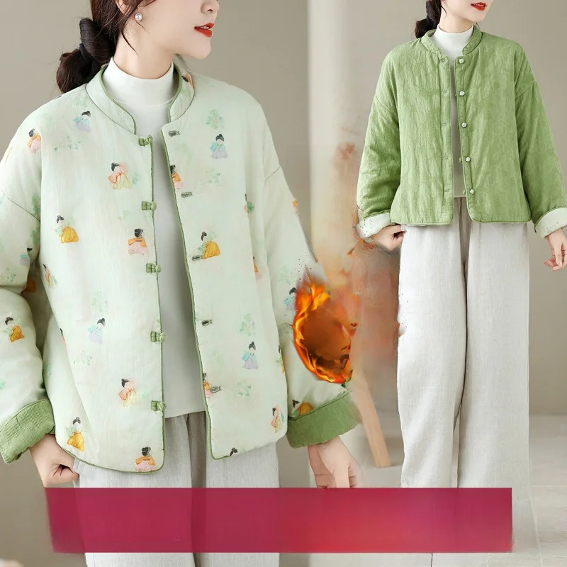 

Художественная двусторонняя одежда, хлопковая женская куртка, зимняя теплая дизайнерская одежда, маленький размер, удобная длинная одежда для поездок на работу...