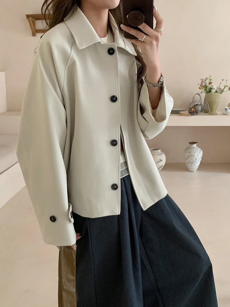 

Casual ort Sle Women's Windbreaker Jaet Autumn New Arrival Korean Loose Fit Brit Sle Versatile Faionable Top