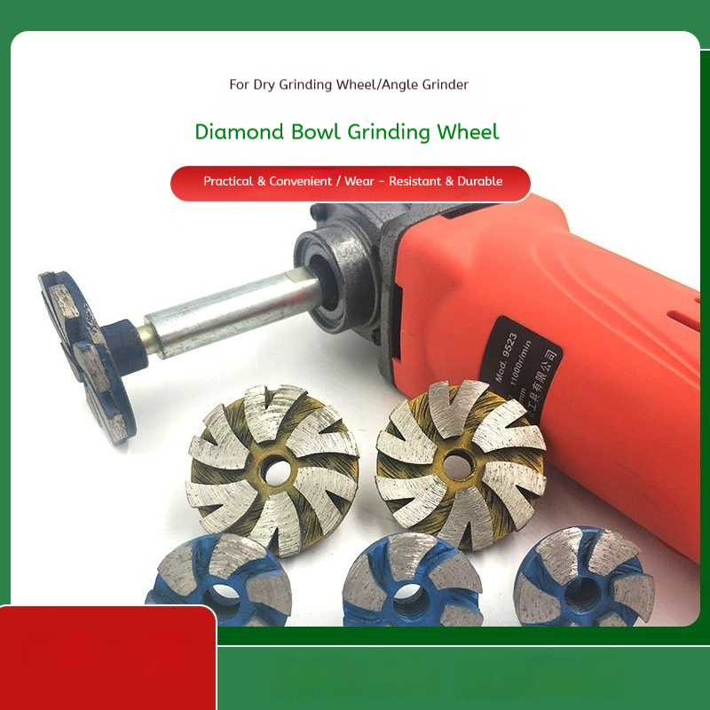  Diamond Bowl Grinding Wheel Disc for Angle Grinder Granite Marble Stone Coarse Grinding Leveling Smoothing Cup Wheel Dry Use 