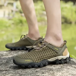 Letnie męskie trampki oddychające buty z siatką męskie antypoślizgowe buty górskie na zewnątrz męskie buty trekkingowe wspinaczkowe Zapatos Hombre