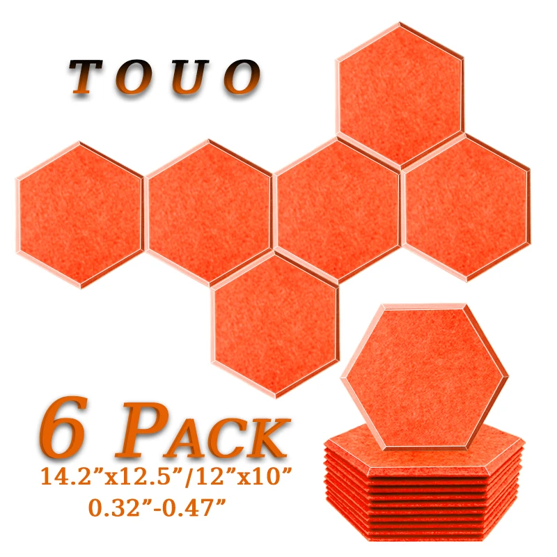 

TOUO Acoustic Insulation Panels 6 Pcs Bedroom Door Ceiling Soundproofing Panels Wall Decorative Absorbing Home Accessories