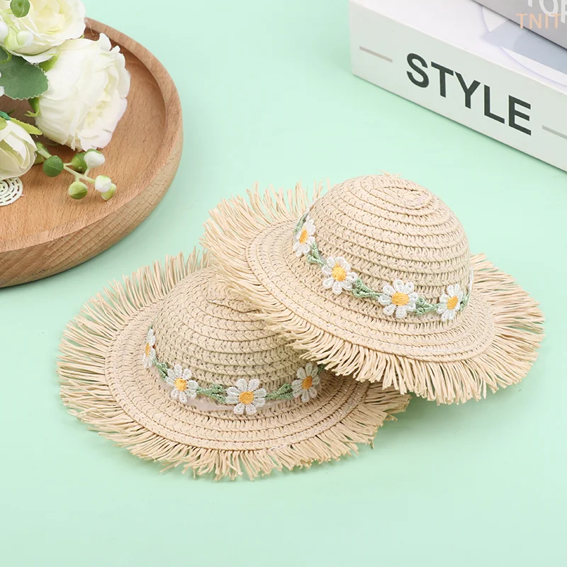

[J] Dollhouse Handmade Daisy Hat Sun Cap For 1/6 Doll Accessories Doll Cute Hat With Bow Decoration Doll Hat Children's Toy Gift