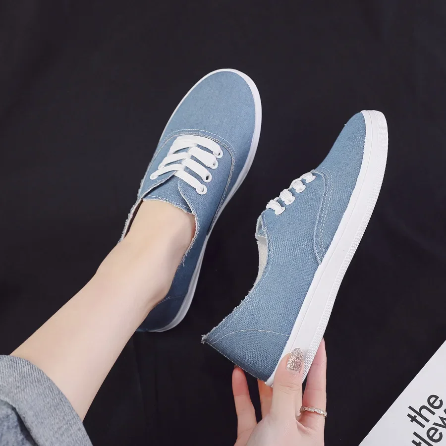 2024 New Loafers Flat Shoe Sneakers for Women Shoes Breathable Women\'s Casual Female Comfor Sneakers Lace Up Solid Color