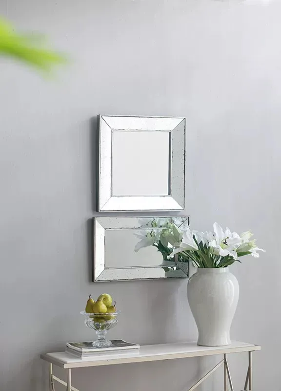 Living Room Backdrop Wall Art Deco Creative Design Retro Picture Frame Mirror Bedroom Dressing Table Bathroom Vanity Mirror