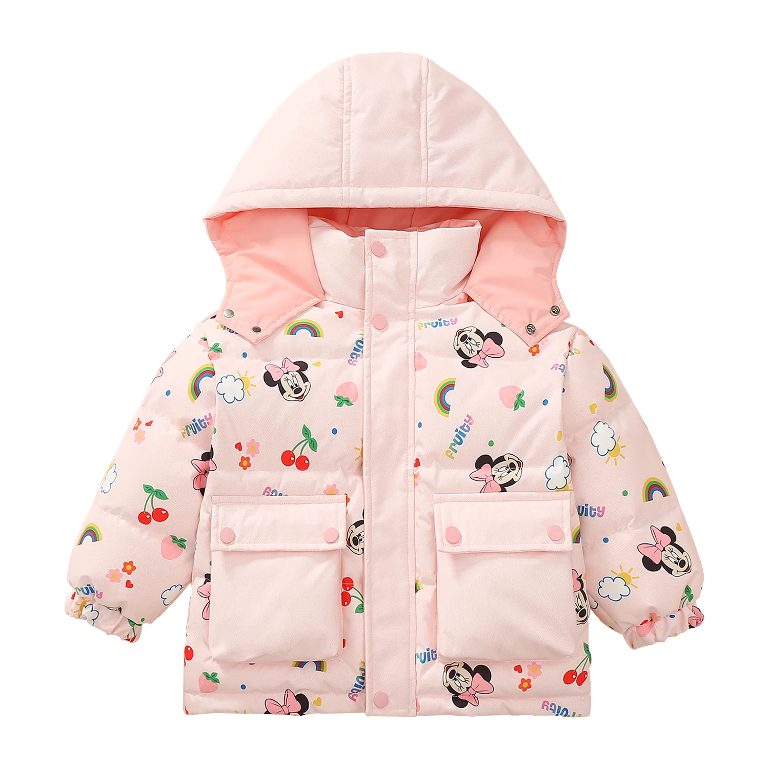 Disney Autumn Winter Boys Jacket New Keep Warm Baby Coat Hooded Zipper Fashion Girls Outerwear 2 3 4 5 6 Years Kids Clothes