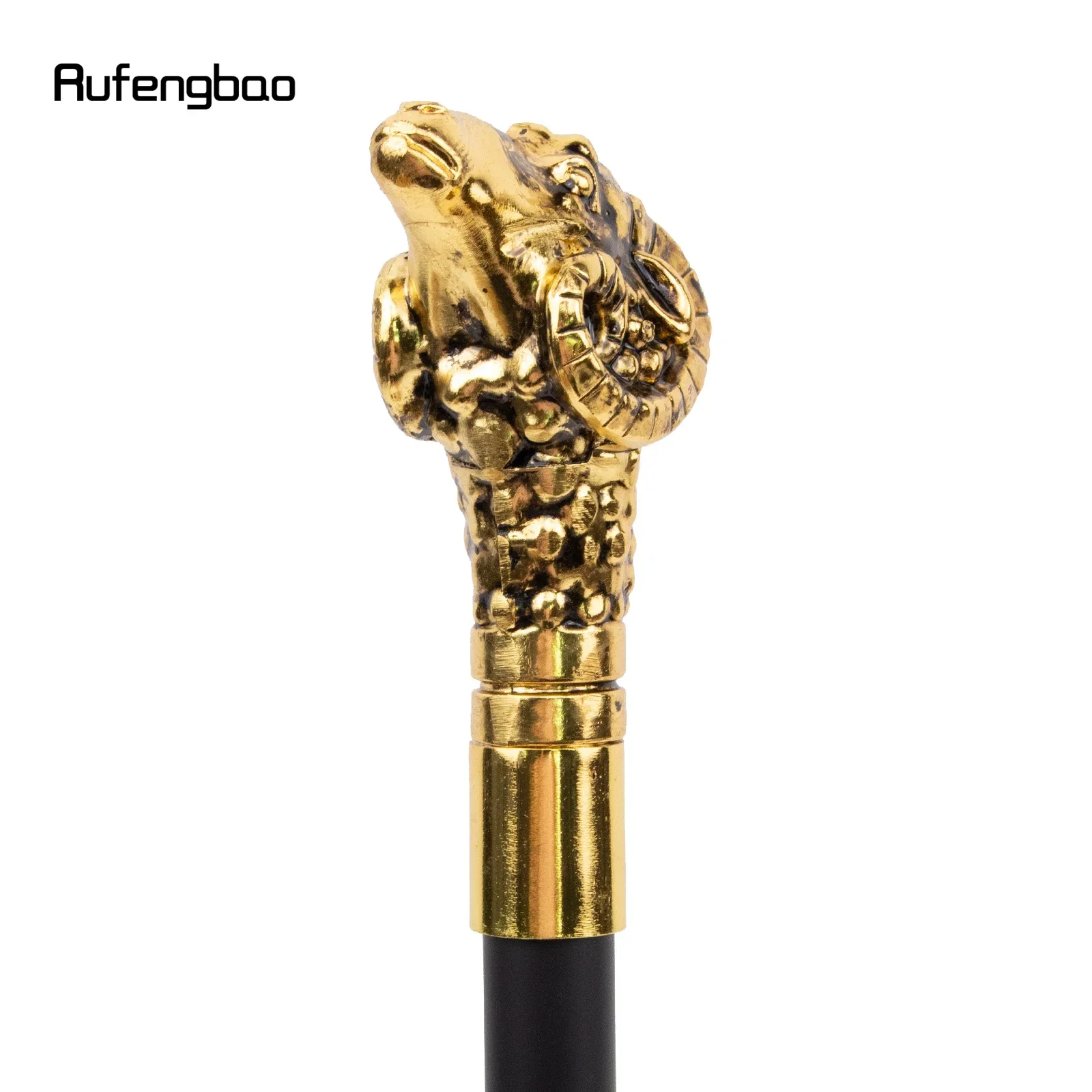 الذهبي الماعز الأغنام الفاخرة عصا للمشي حفلة موضة أنيقة عصا للمشي الزخرفية Cospaly قصب مقبض Crosier 90 سنتيمتر