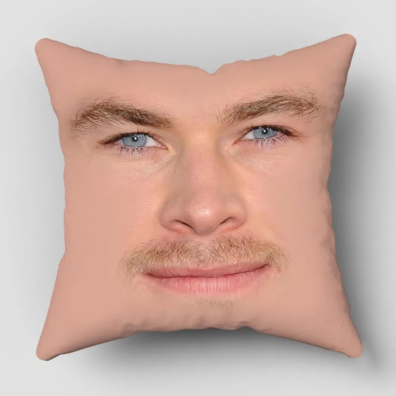 

Musife Chris Hemsworth Face Throw Pillow Cushion Cover Polyester Throw Pillows Case on Sofa Home Living Room Car Seat Home Decor