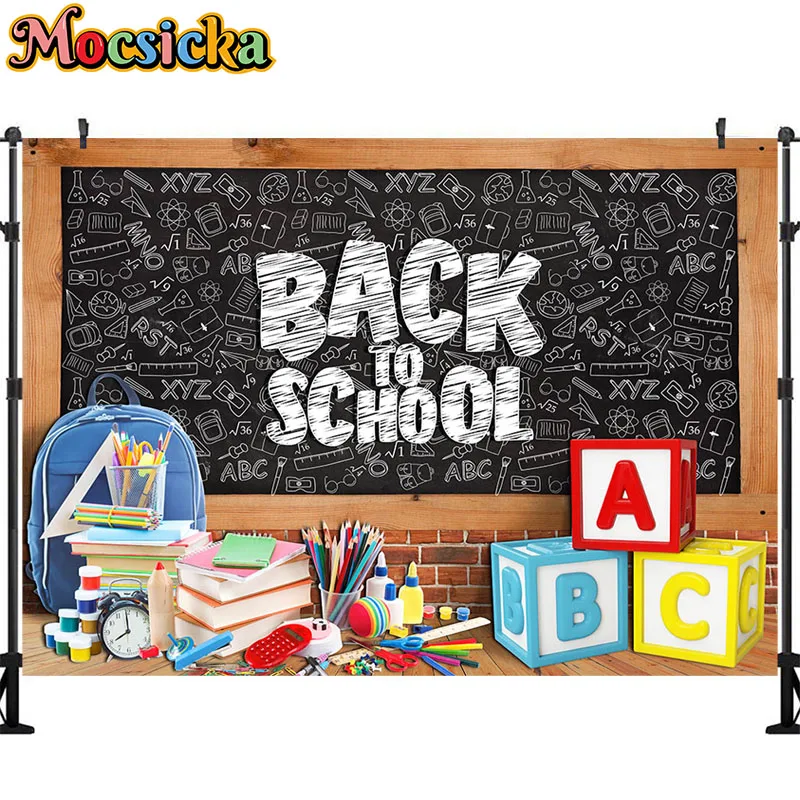 Back To School Backdrop Black Blackboard Pencil Graduation Children Baby Photography Background For Photo Studio Photocall