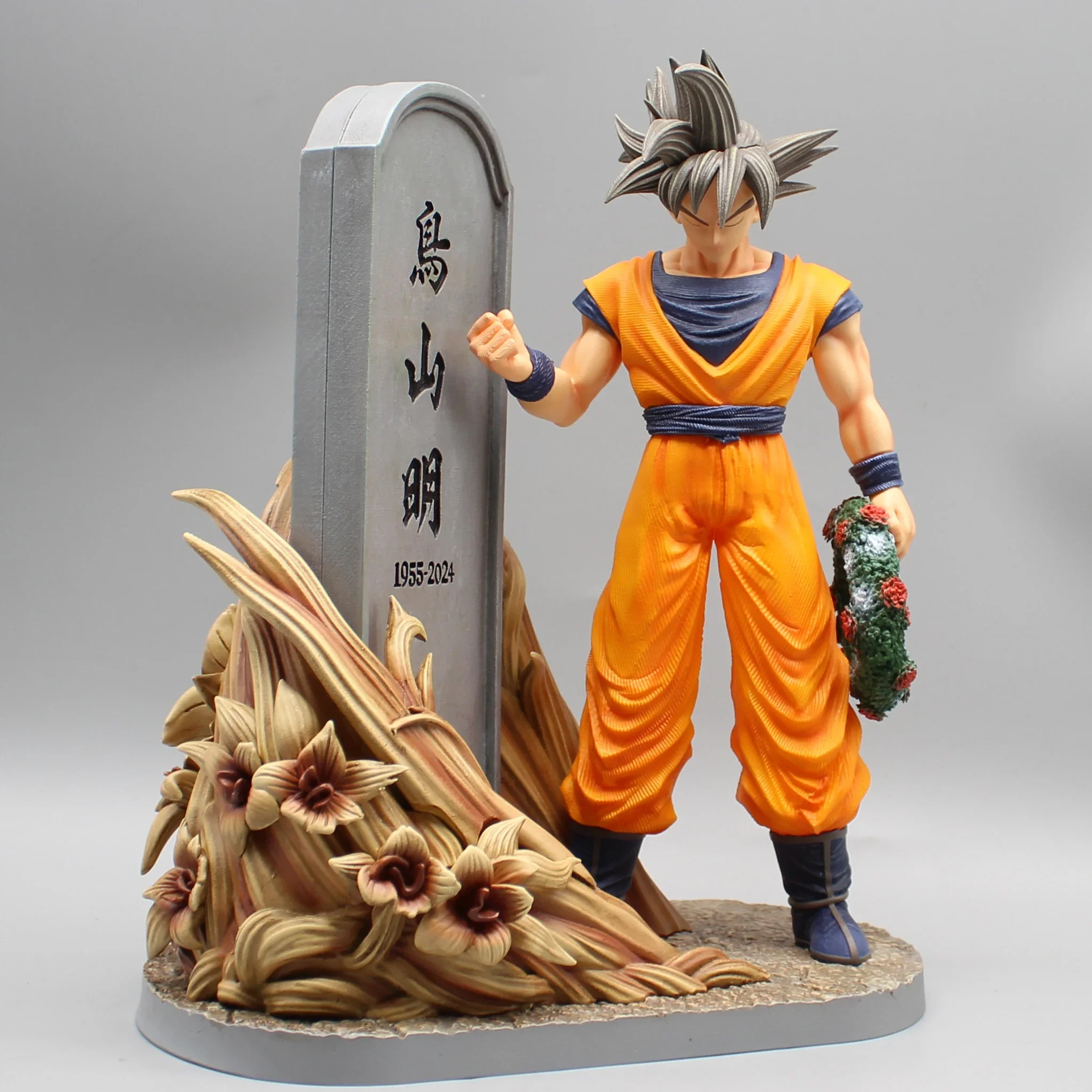 

23cm Son Goku Toriyama Akira Mourning Tombstone Figure Dragon Ball Anime Figure Statue Models Commemorat Gifts Doll Boy Toys